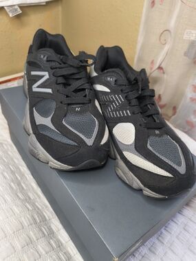 New Balance Kids Black and Gray Sneakers
